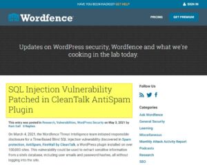Wordfence Clean Talk-antispam