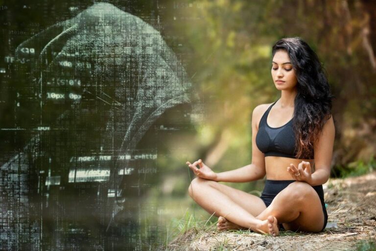 Picture of digital phantom and Yoga Meditator