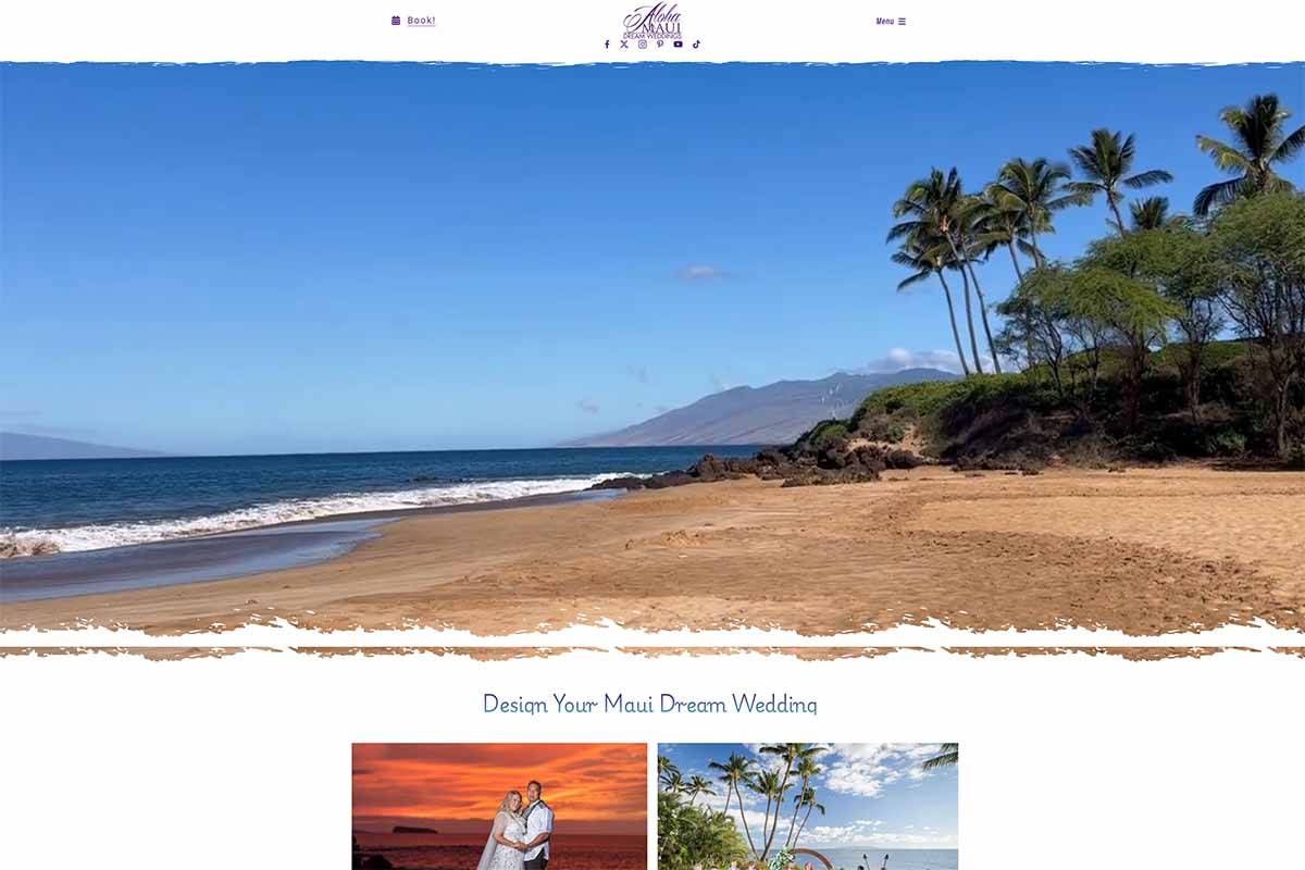 Aloha Maui Dream Weddings Website screen capture