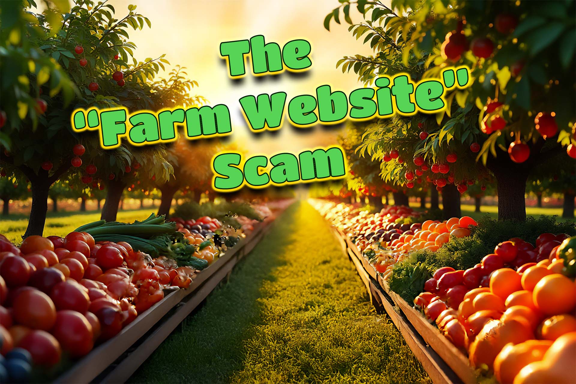 An imaginary farm to illustrate this insidious online scam.