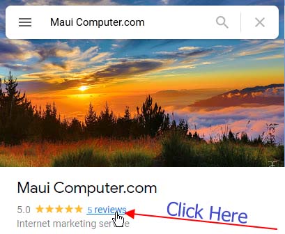 Review Maui Computer.com on Google